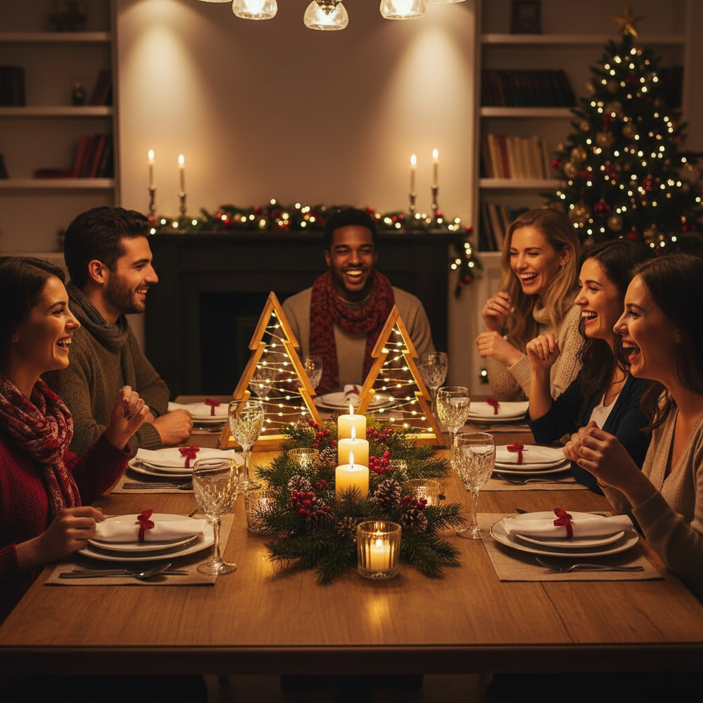 2Pcs/Set Handmade Wooden Christmas Tree with Lights Modern Farmhouse Centerpieces Decoration for Bedroom Tables Holiday Decor